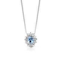 Collana Lelune Donna LELUNE DIAMONDS in Oro bianco Acquamarina 0.15 Ct LDPLAM15008 - LDPLAM15008